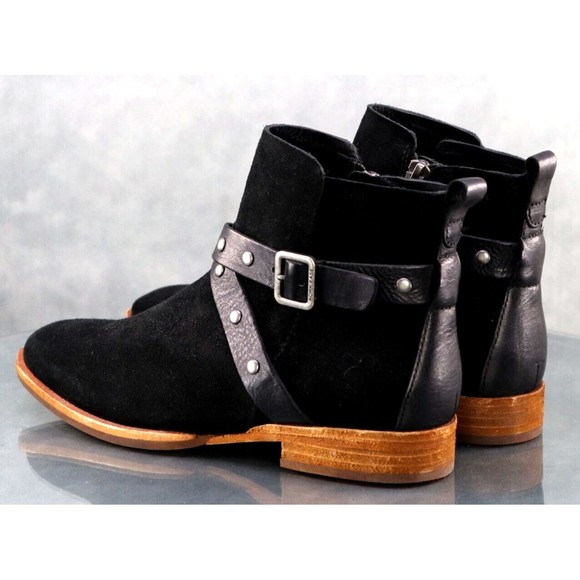 Kork Ease Women's Side Zip Booties Boots Size 6 Nubuck Leather Black - Picture 7 of 13